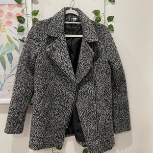 H&M Asymmetrical Zip up Peacoat